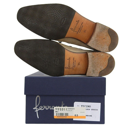 ferrante Beige Suede Tassel Loafers Size 6.5