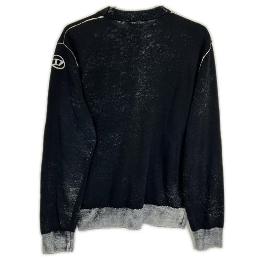 DIESEL 24SS K-LARENCE-B Bleach Crewneck Knit Black Size M