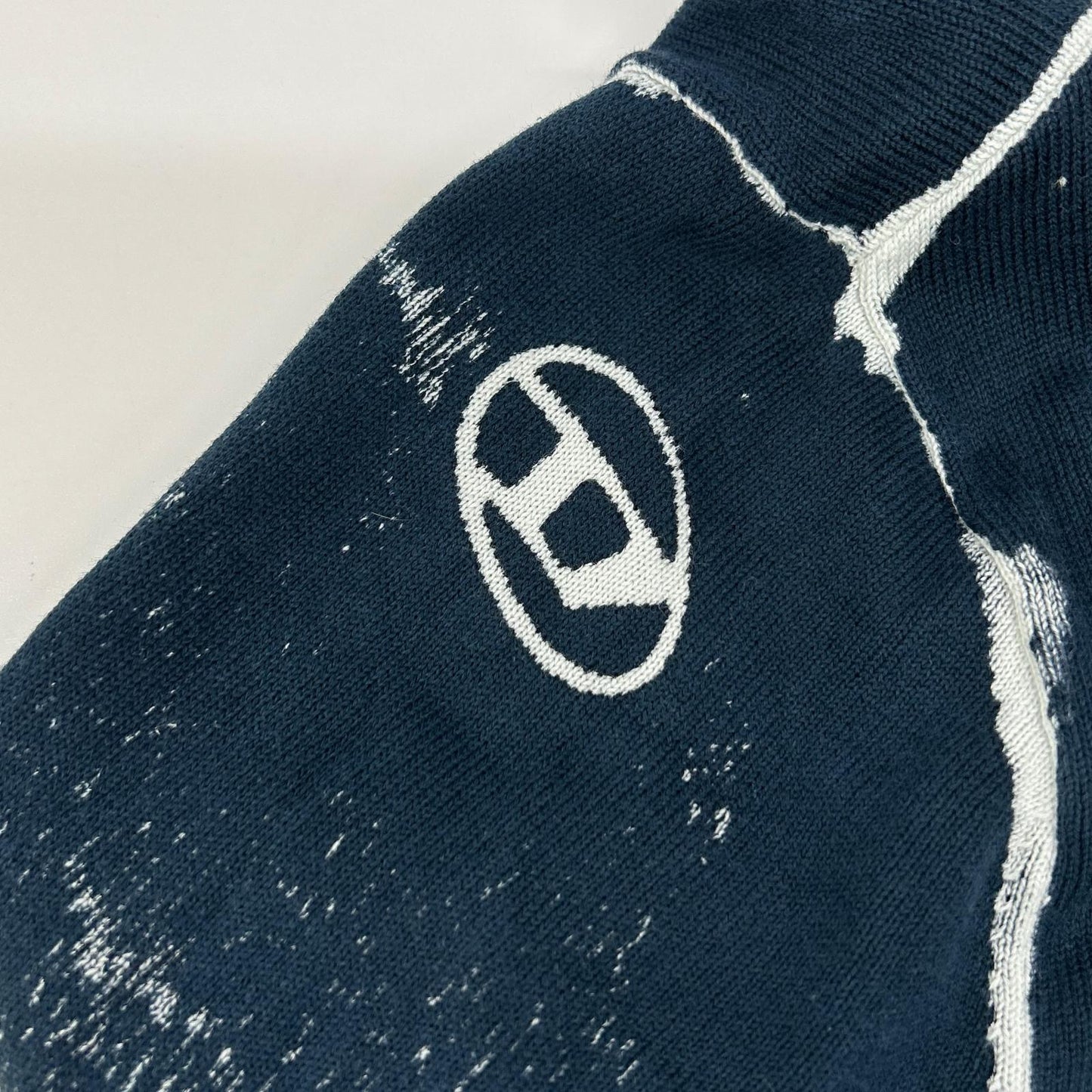 DIESEL 24SS K-LARENCE-B Bleach Crewneck Knit Blue Size M