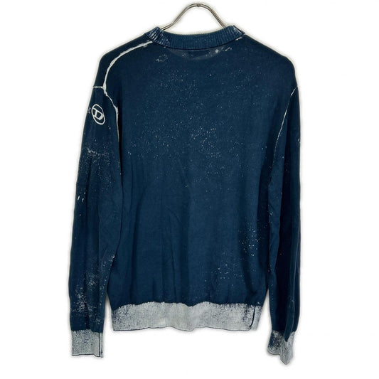 DIESEL 24SS K-LARENCE-B Bleach Crewneck Knit Blue Size M