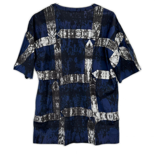 ISSEY MIYAKE MEN 14SS Blue Graphic Stretch T-Shirt Size 4