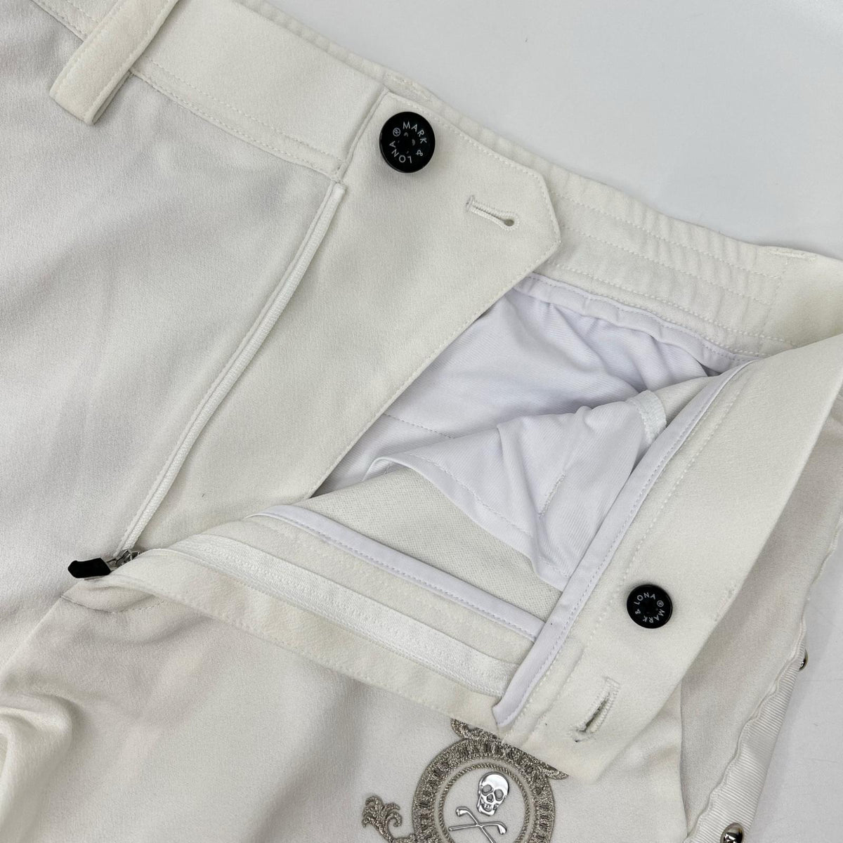 MARK&LONA 23SS Prince Stud Side Studs Pants White Size 48
