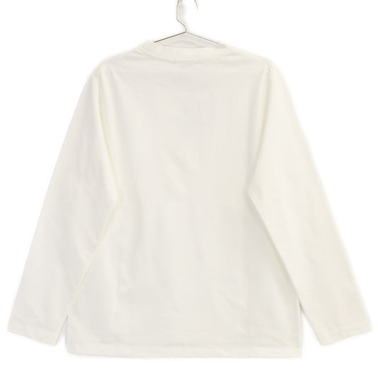Revenir White Suvin Giza Cotton Crewneck Long Sleeve Tee Size L