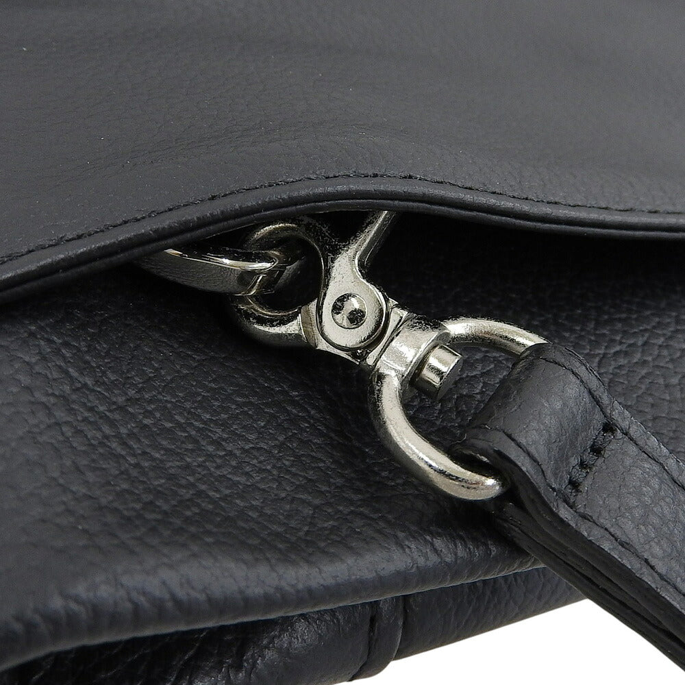 JAL PRODUCED BY MORPHO Black 2-Way Leather Shoulder Bag