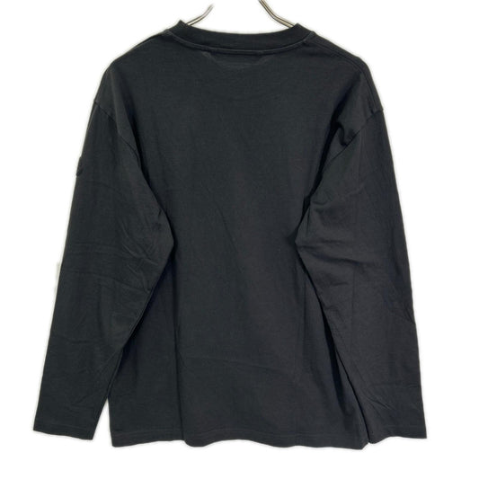 MONCLER 23' Black Paint Logo Crewneck Long Sleeve Tee Size S