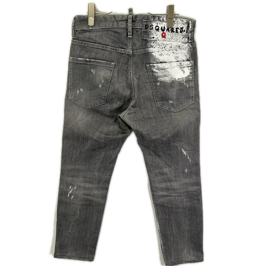 DSQUARED 22SS Cool Guy D Paint Denim Jeans Gray Size 44