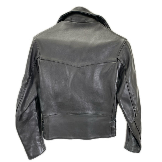 666 Black LJM-1TF Tartan Lining Side Rider Jacket Size 32