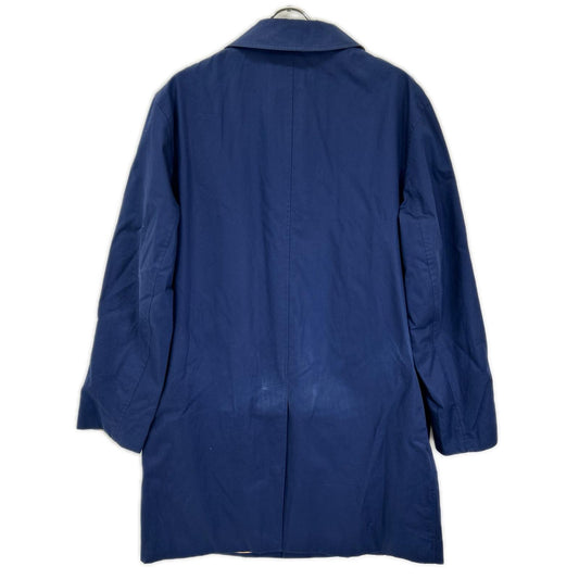 BURBERRY Nova Check Lined Fly Front Trench Coat Navy Size 50