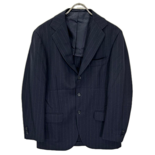RING JACKET Navy Striped Wool 3-Button Suit Jacket Size 48