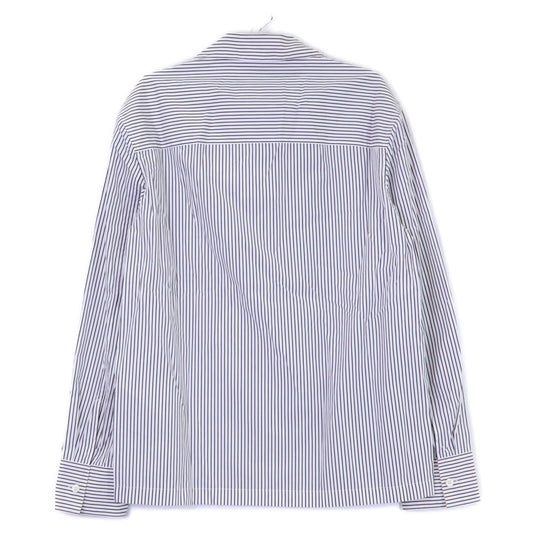 JILSANDER Striped Open Collar Shirt White/Black Size 46