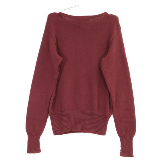 RRL 362000 Wool Blend MC93 Patch Boat Knit Burgundy Size S