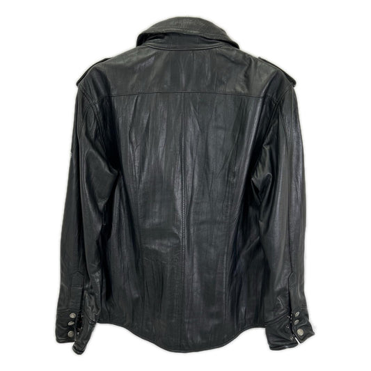 Burberry Black Label Lamb Leather Check Jacket Black Size M