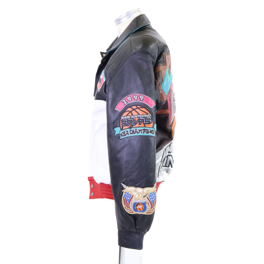 JEFF HAMILTON 90s Spurs Leather Jacket Multi Size XS