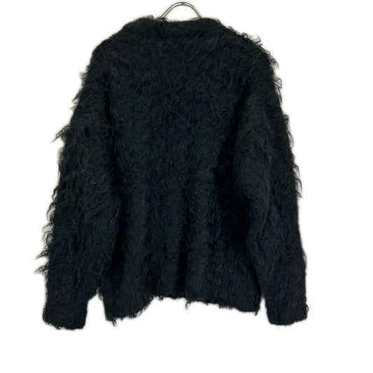 MAISON SPECIAL Shaggy V-Neck Knit Cardigan Black Size 1
