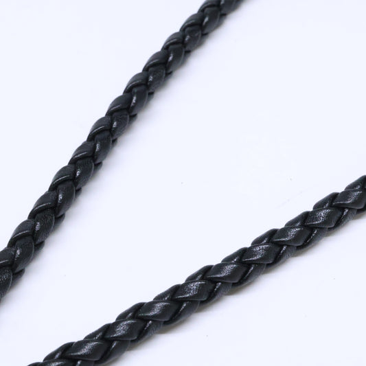 GUCCI Braided Leather Wallet Chain Black/Silver