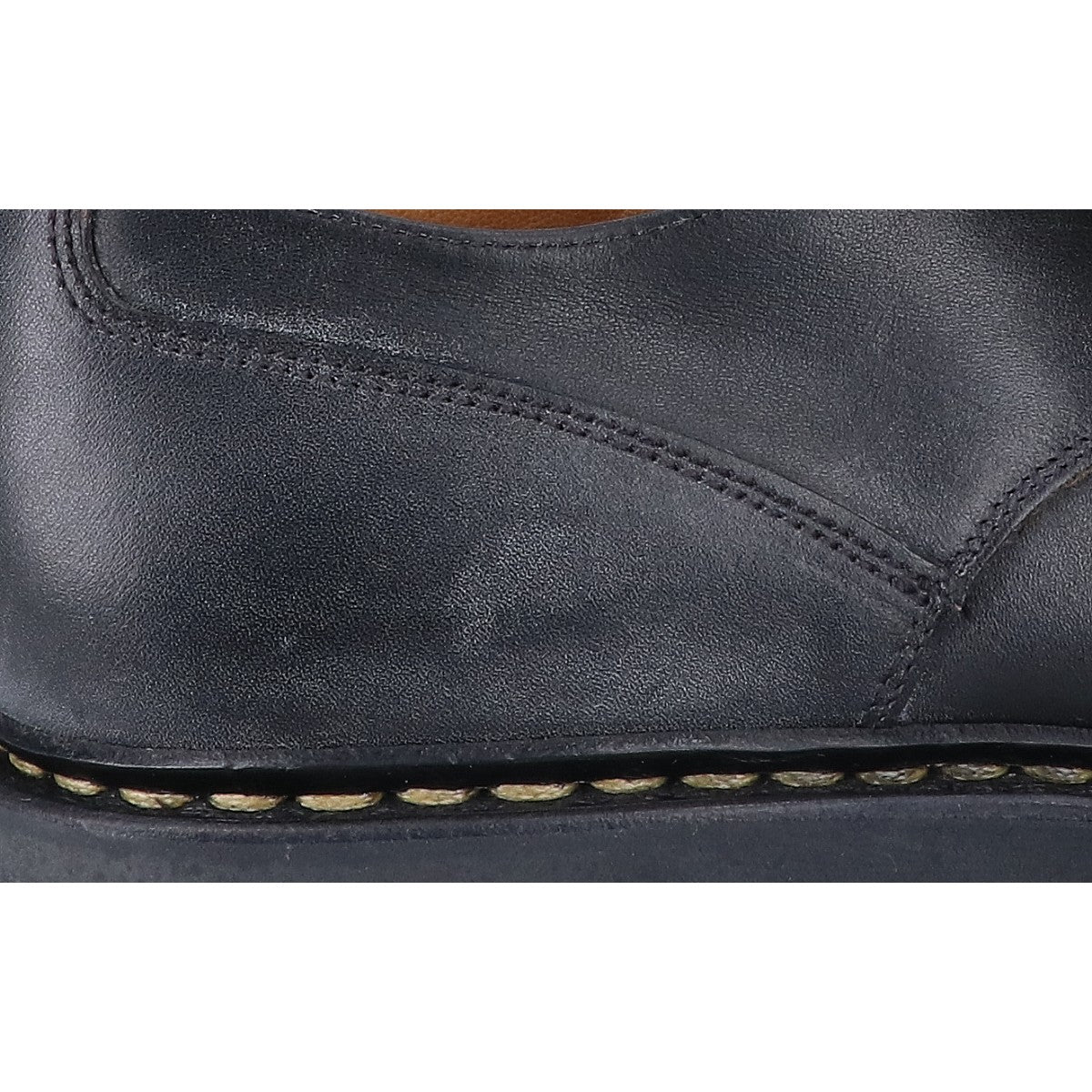 Paraboot Chambord U-Tip Leather Shoes Black Size UK 6.5