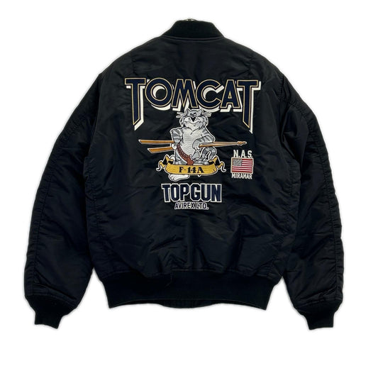 AVIREX TOP GUN TOMCAT MA-1 Bomber Jacket Black Size XL