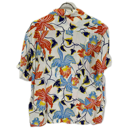SUN SURF Cattleya Orchid Aloha Shirt White Size M