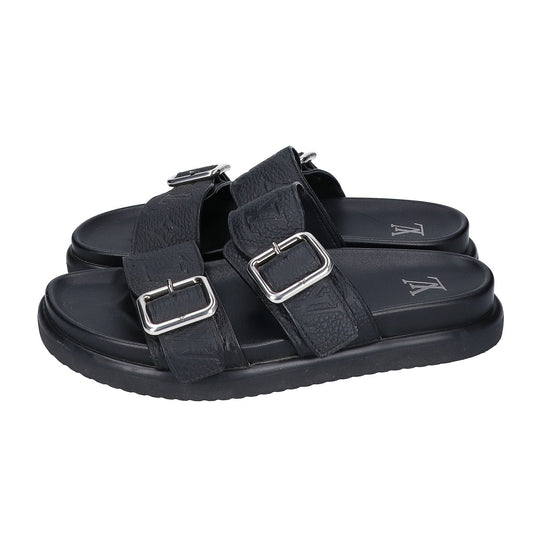 LOUIS VUITTON LV Venice Mules Noir Sandals Size UK 6