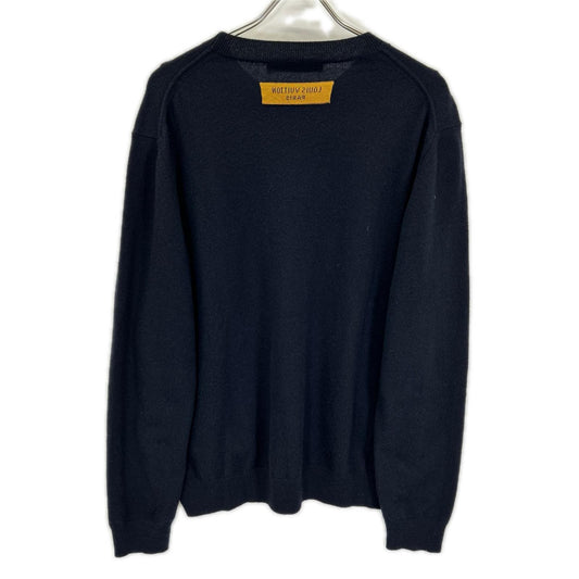 LOUIS VUITTON 22SS Cashmere Silk LV Knit Navy Size L