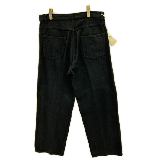 AURALEE SS26 Silk Nep Denim 5P Wide Pants Black Size 5