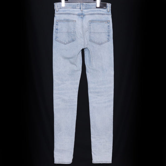 AMIRI MX1 Leather Bandana Skinny Jeans Blue Size 31