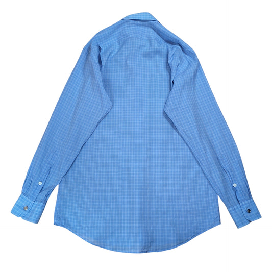 HERMES Sellier Check Button Down Cotton Shirt Size 39/15 1/2