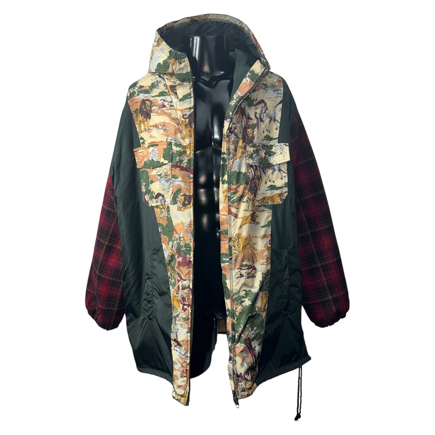 Gucci NYLON AND WOOL FLORAL COAT Size 48