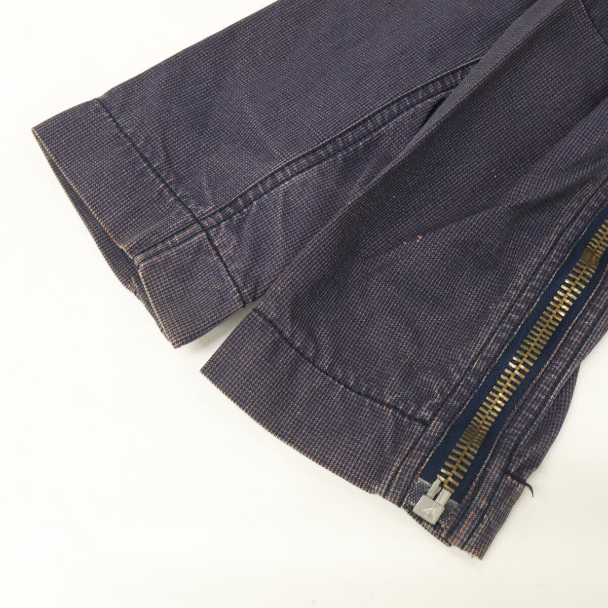 MARTIN MARGIELA 04' Cotton Check Rider Jacket Navy Size 46
