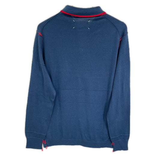 Maison Margiela 21SS S50HA0979 Cotton Knit Shirt Navy Polo Size M