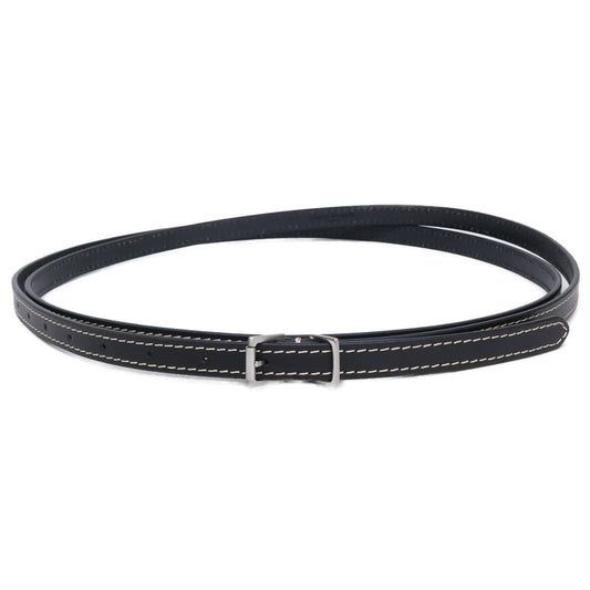 Maison Margiela White Stitch Leather Double Belt Black