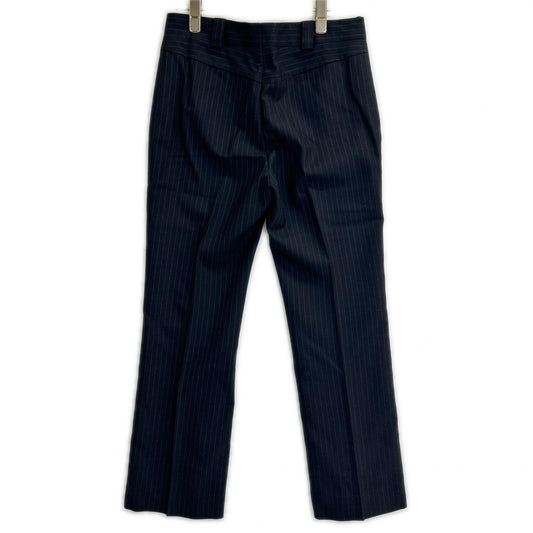 GUCCI Black Wool Pinstripe Pants Size 38