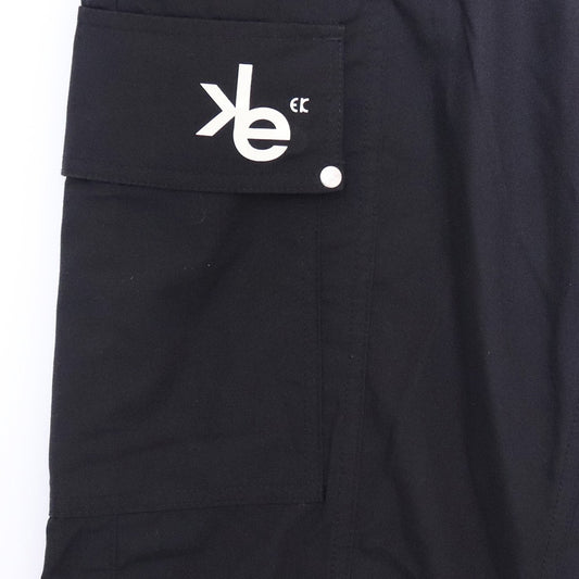 EVISU KURO 3D Logo Seagull Print Twill Pants Black Size XL