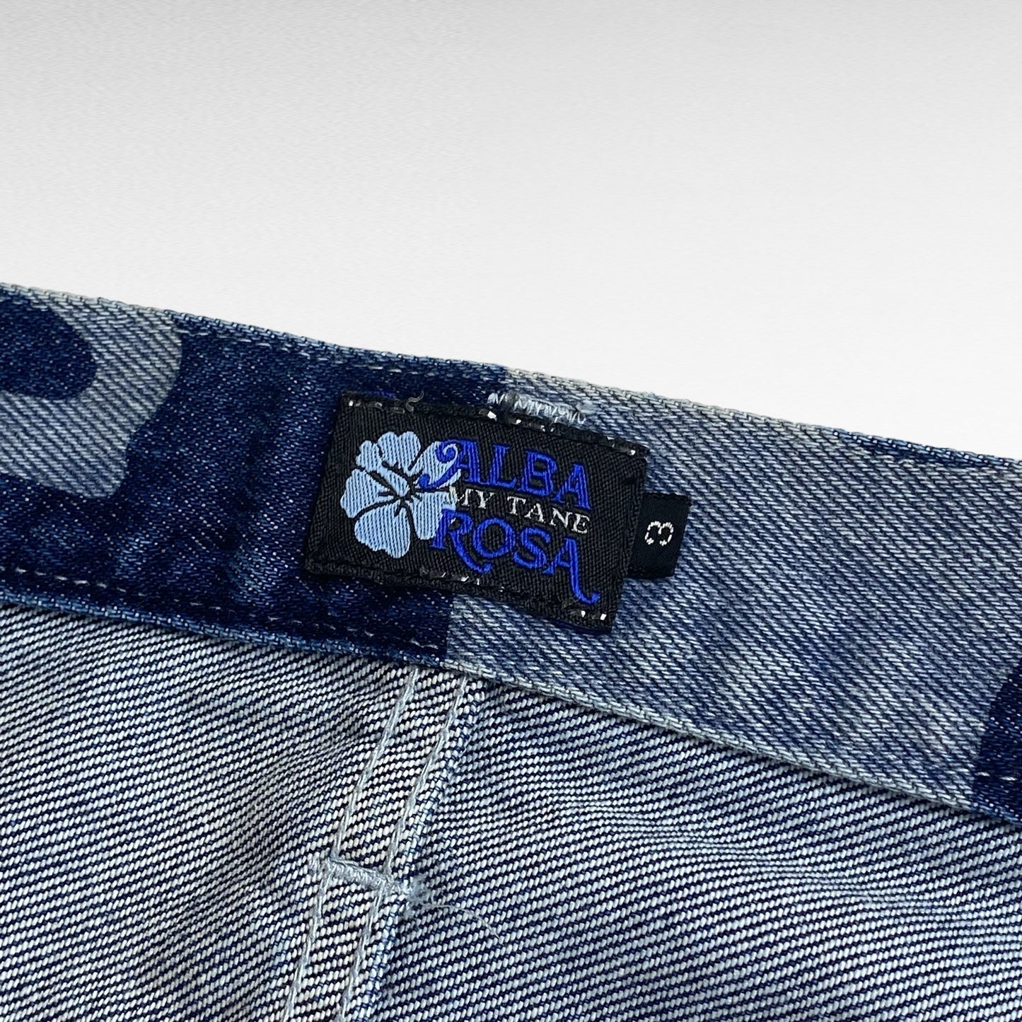 ALBA ROSA 90s Y2K All-Over Pattern Denim Pants Size 32