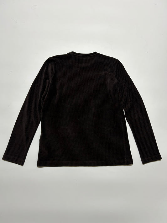 ARMANI JEANS 1990s Thermal Long Sleeve Top Dark Brown Size 42