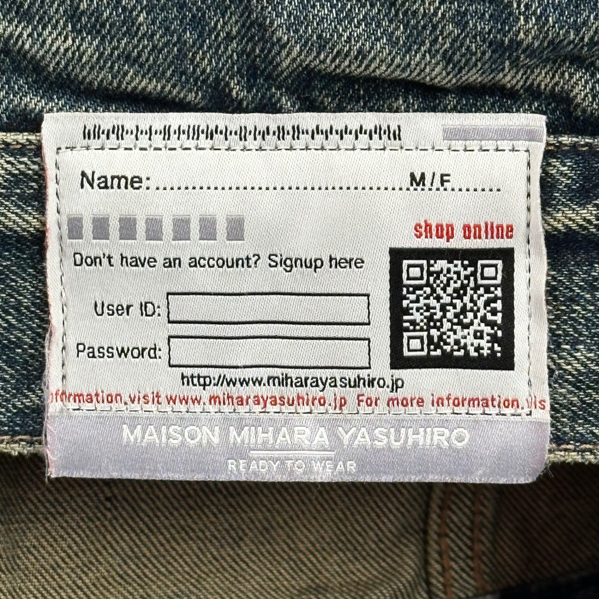 Maison MIHARA YASUHIRO 23SS Open Denim Jacket Size 46