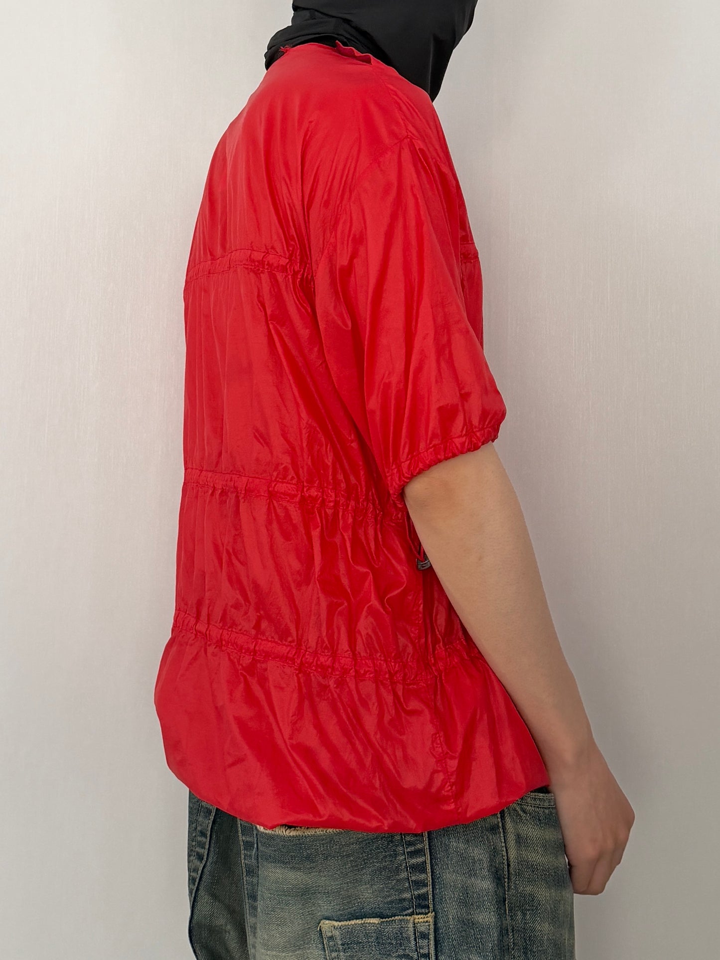 Raf Simons Red Nylon Long Sleeve Tee (08ss) Size 44