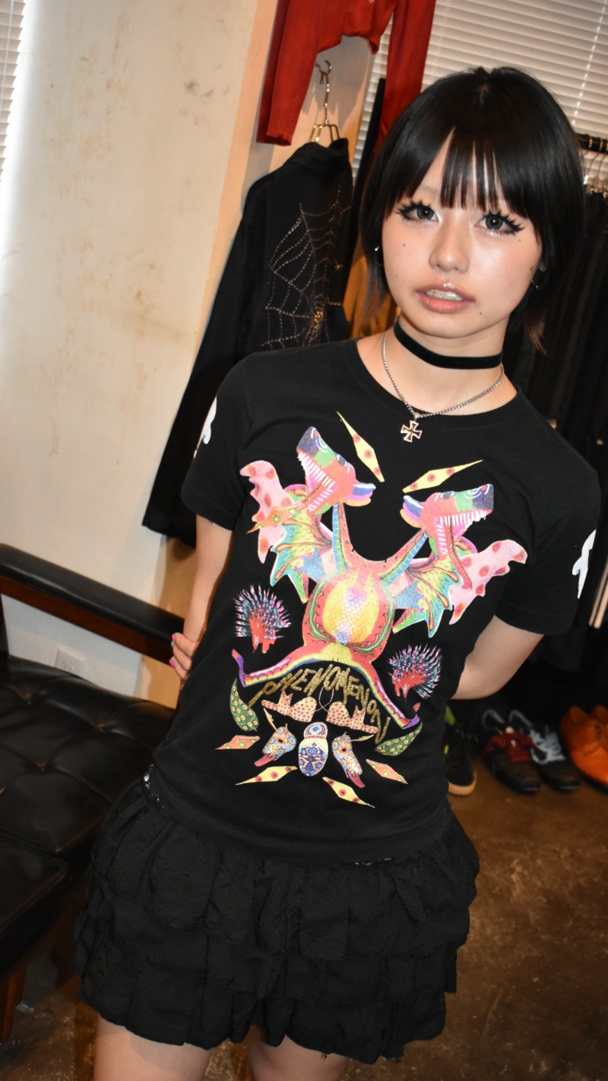 PHENOMENON Black Cotton T-Shirt Size XS