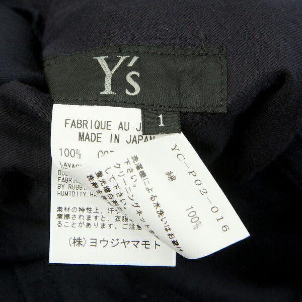 Y's Blue Cotton Panel Tapered Pants Size 1