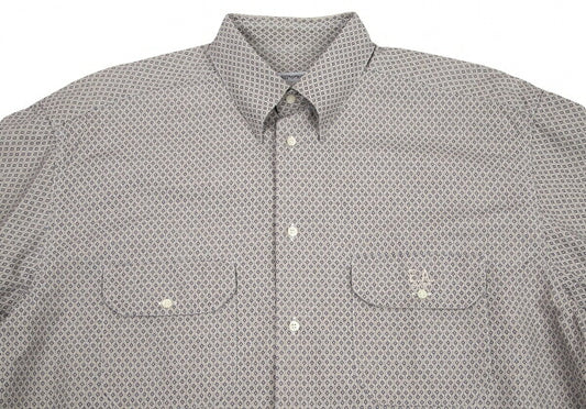 EMPORIO ARMANI Micro-Pattern Button-Down Shirt Gray Size L