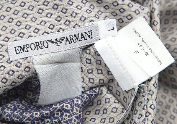 EMPORIO ARMANI Micro-Pattern Button-Down Shirt Gray Size L