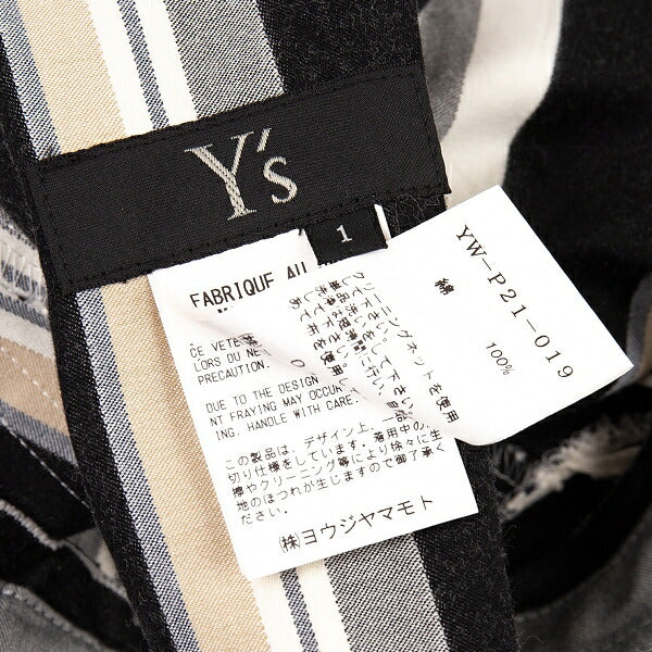 Y's 18SS Cotton Alternate Stripe Pants Gray Size 1