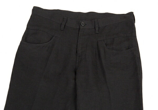 Y's Tencel Linen Straight Pants Black Size 2