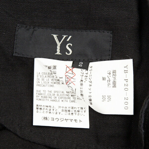 Y's Tencel Linen Straight Pants Black Size 2