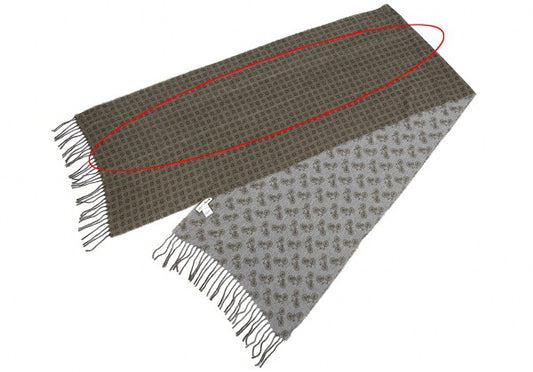 Papas Bicycle Dot Wool Fringed Stole Khaki