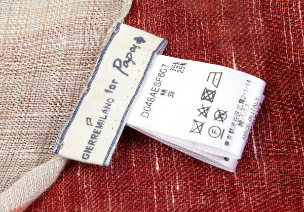 GIERREMILANO for Papas Multi-Pattern Cotton Linen Red Blue Stole