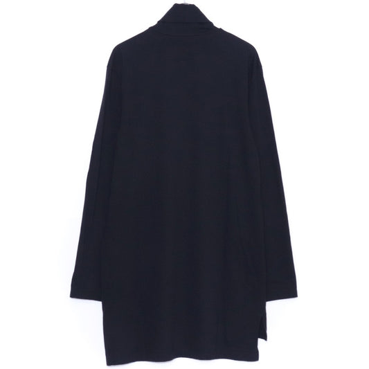 GROUND Y Jersey Zipper Opened Big T-Shirt Black Size 3