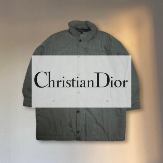 Christian Dior Khaki Military Quilted Hooded Coat