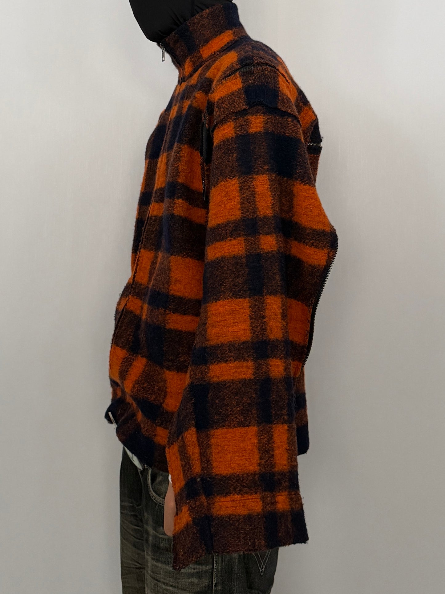 Zadig & Voltaire Multi Check Zip Wool Jacket Size XS