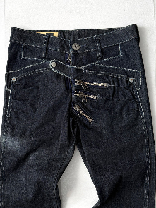 MARITHE +FRANCOIS GIRBAUD Gimmick Zip Denim Jeans